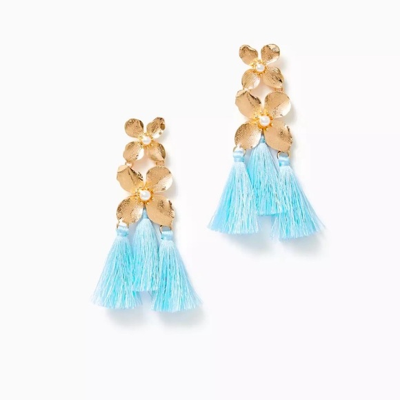 Lilly Pulitzer Via Flora Tassel Earrings - NWT - Picture 1 of 4